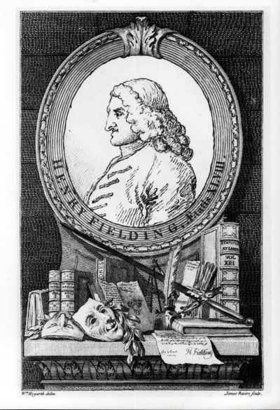 ヘンリーフィールディング（1707〜54年）、48歳で、ジェームズベイズレが彫刻 作： William Hogarth
