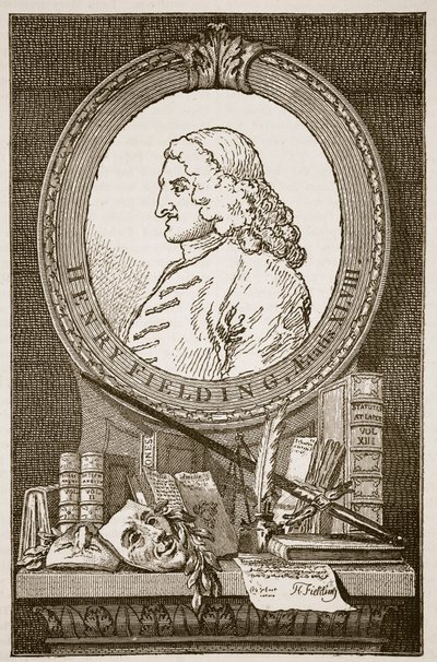 ヘンリーフィールディング、「カッセルのイラスト入りのイングランドの歴史」のイラスト（セピア写真） 作： William Hogarth