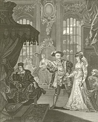 ヘンリー・ザ・エイスとアンナ・ボーリン 作： William Hogarth