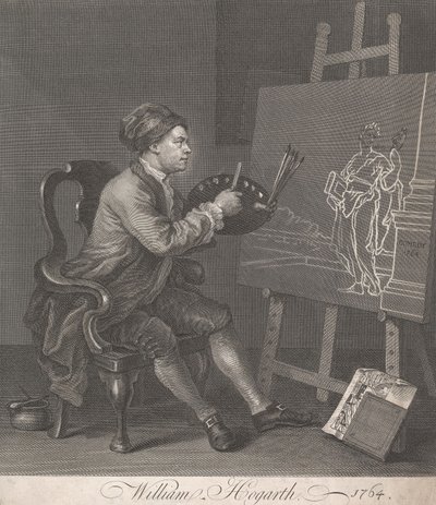 コミックのミューズを描くホガース 作： ウィリアム・ホガース
