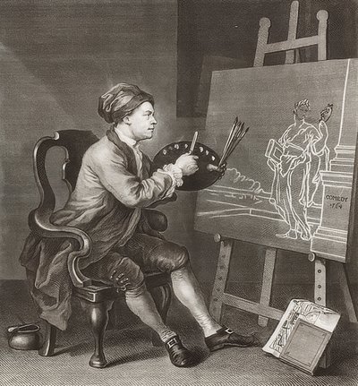 Hogarth Painting the Comic Muse - Hogarth malt die komische Muse。 1764 作： William Hogarth