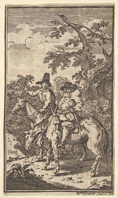 Hudibras Sallying Forthサミュエルバトラーズのための17の小さなイラストHudibras、no ...、1721-26。 作： William Hogarth
