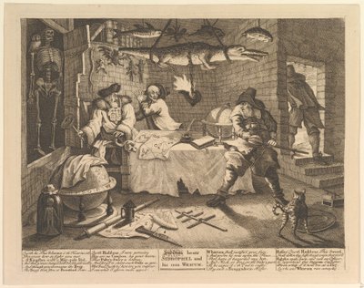 HudibrasはSidrophelと彼の男Whacumを打ち負かします 作： William Hogarth
