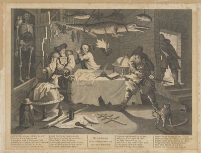 HudibrasはSidrophelと彼の男Whacumを打ち負かします 作： William Hogarth