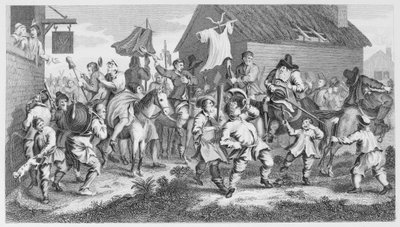フディブラスがスキミントンに遭遇 作： William Hogarth