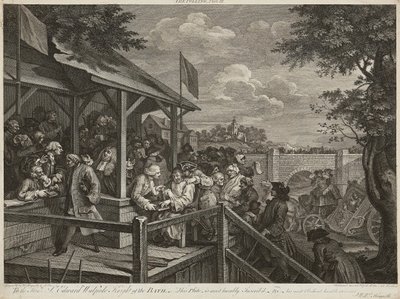 選挙のユーモア (4 個セット) (彫刻) 作： William Hogarth
