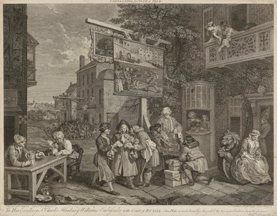 選挙のユーモア (4 個セット) (彫刻) 作： William Hogarth