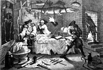 サミュエルバトラー作の詩「ウディブラス」のイラスト、1726年。 作： William Hogarth
