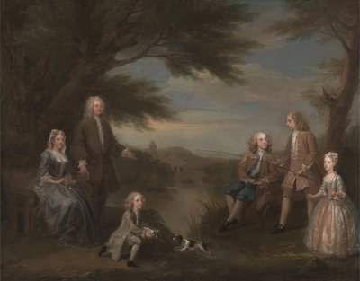 ジョンとエリザベス・ジェフリーズとその子供たち（1730年）。 作： William Hogarth
