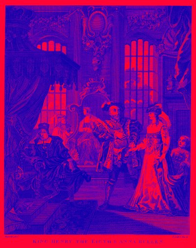 ウィリアム・ホガースによる「ヘンリー8世とアン・ブーリン 作： William Hogarth