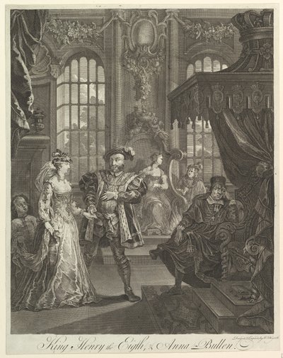 ヘンリー8世とアンナブレン王、ca。 1728。 作： William Hogarth