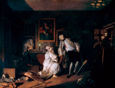 結婚アラモード：5.バニオ、c1743 作： William Hogarth