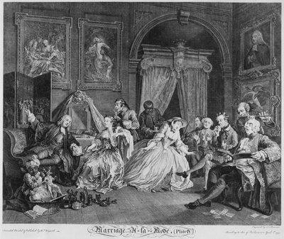 結婚アラモード、プレートIV、トイレット、1745 作： William Hogarth
