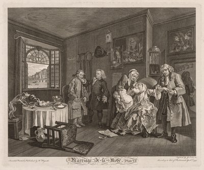 モードの結婚：伯爵夫人の死 作： William Hogarth