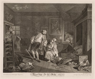 モードの結婚：伯爵の死 作： William Hogarth