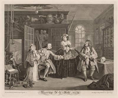 マリッジ・ア・ラ・モード: いんちきのいるシーン 作： William Hogarth