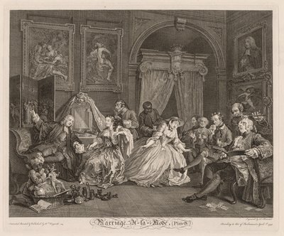 ファッショナブルな結婚: トイレのシーン 作： William Hogarth