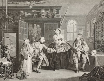 結婚アラファッション。シート3：インスペクション-デアグラフとデアクアクザルバー。 1745 作： William Hogarth