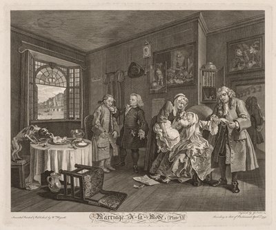 結婚アラモード：伯爵夫人の死、1745年。 作： William Hogarth