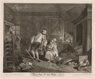 結婚アラモード：伯爵の死、1745年。 作： William Hogarth