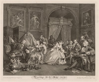ファッショナブルな結婚: トイレのシーン 作： William Hogarth