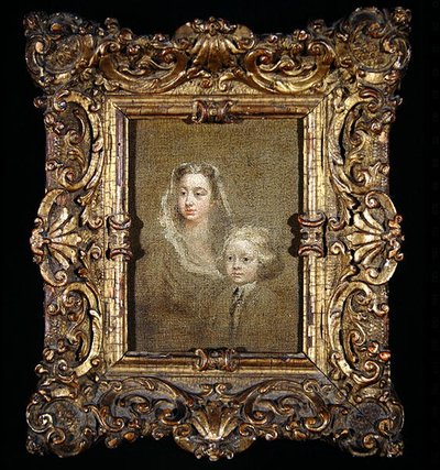 メアリー・エドワーズ・ハミルトンとその息子、ジェラード・アン（油彩・キャンバス） 作： William Hogarth