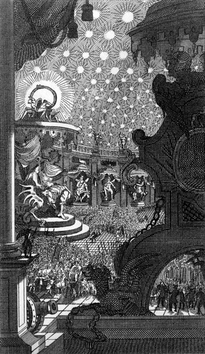 ウィリアム・ホガースによるミルトンの「失楽園」。 作： William Hogarth