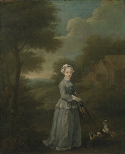ミス・ウッドと犬、1730年頃（キャンバスに油彩） 作： William Hogarth