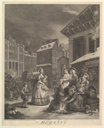 朝：1738年3月25日、その日の4回。 作： William Hogarth