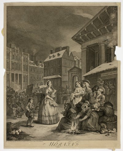 朝、一日の四時から一皿 作： William Hogarth