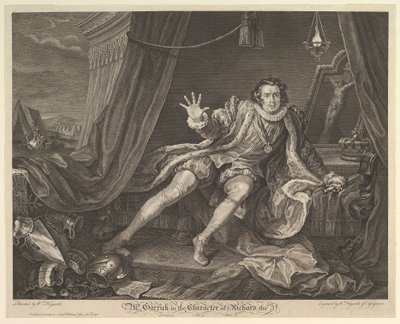 1746年6月20日、リチャード3世のキャラクターのガリック氏。 作： William Hogarth