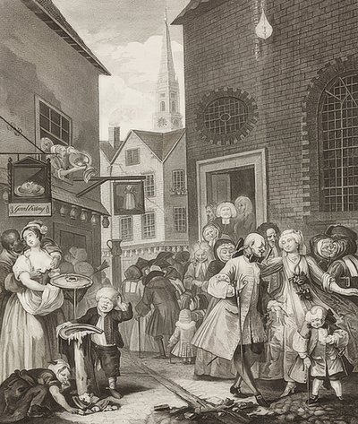 正午-正午。 From：一日の四回。 1738 作： William Hogarth