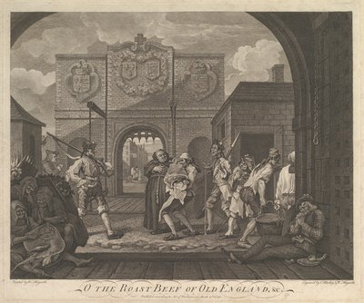 オールドイングランドのローストビーフ-カイアの門、1749年3月6日。 作： William Hogarth