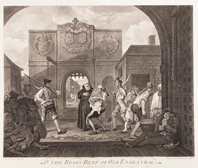 「オールド イングランドのロースト ビーフよ」、1749 年 作： William Hogarth