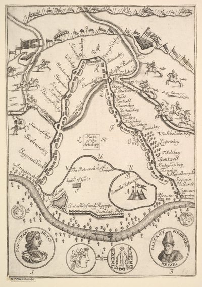 Park of of the Artillary Aubry de La Mottrayesはヨーロッパ、アジア、その他の国々を旅します。1723-24。 作： William Hogarth