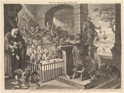 ポールフェリックスバーレスクの前、1751年5月。 作： William Hogarth