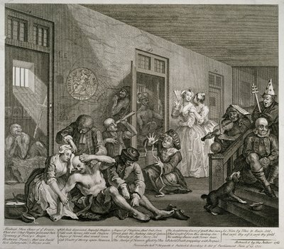 レーキの進歩からのプレートVIII、1735 作： William Hogarth