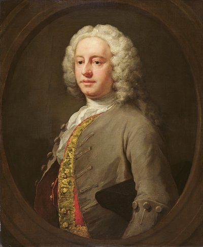 見知らぬ男の肖像、cc.1740 作： William Hogarth