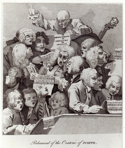 ジュディスのオラトリオのリハーサル、1734 作： William Hogarth