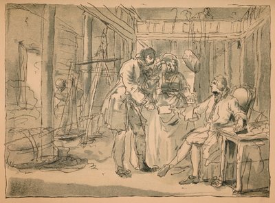 1747年の業界とアイドル状態の拒否されたスケッチ 作： William Hogarth