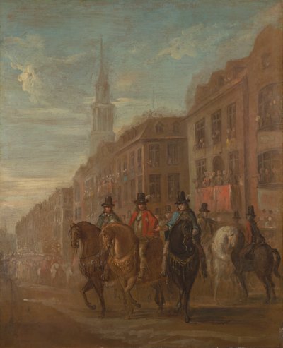 Kaarle II:n entisöintikulkue Cheapsidessa 作： William Hogarth