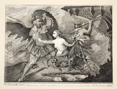 サタン、罪と死、パブ。 1792 作： William Hogarth