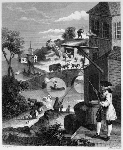 誤った見方をする風刺 作： William Hogarth