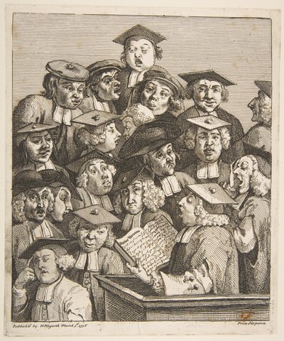 1736年3月3日の講義での奨学生。 作： William Hogarth