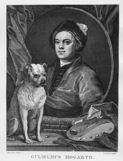 T.クックによって刻まれた自画像、1809 作： William Hogarth