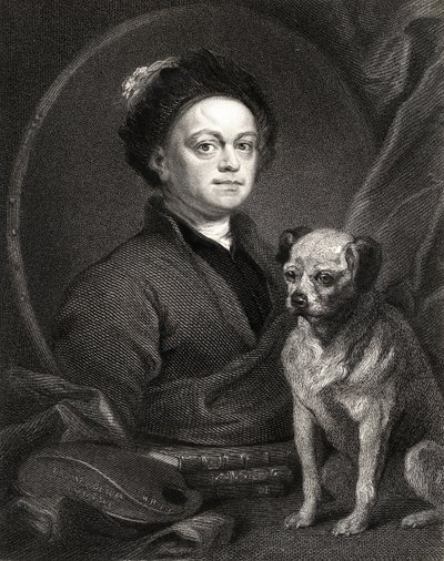 肖像画のギャラリーからのセルフポートレート、1833年に公開 作： William Hogarth