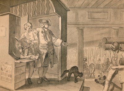 産業とアイドルからのプレートIVのスケッチ、1747 作： William Hogarth