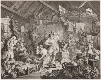 散歩する女優の納屋でのドレッシング-ハイキングの女優による納屋での着替え。 1738 作： William Hogarth