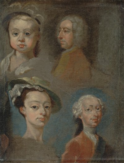 頭の研究（キャンバスに油彩） 作： William Hogarth