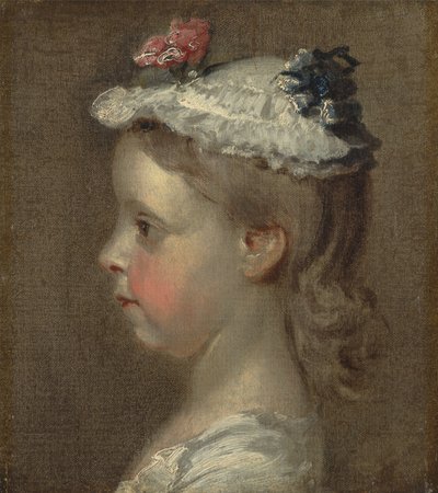 少女の頭の研究、c.1740-50（キャンバスに油彩） 作： William Hogarth